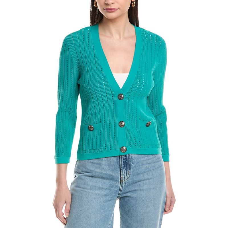 L’agence Womens L'agence Irvin Pointelle Cardigan, Green